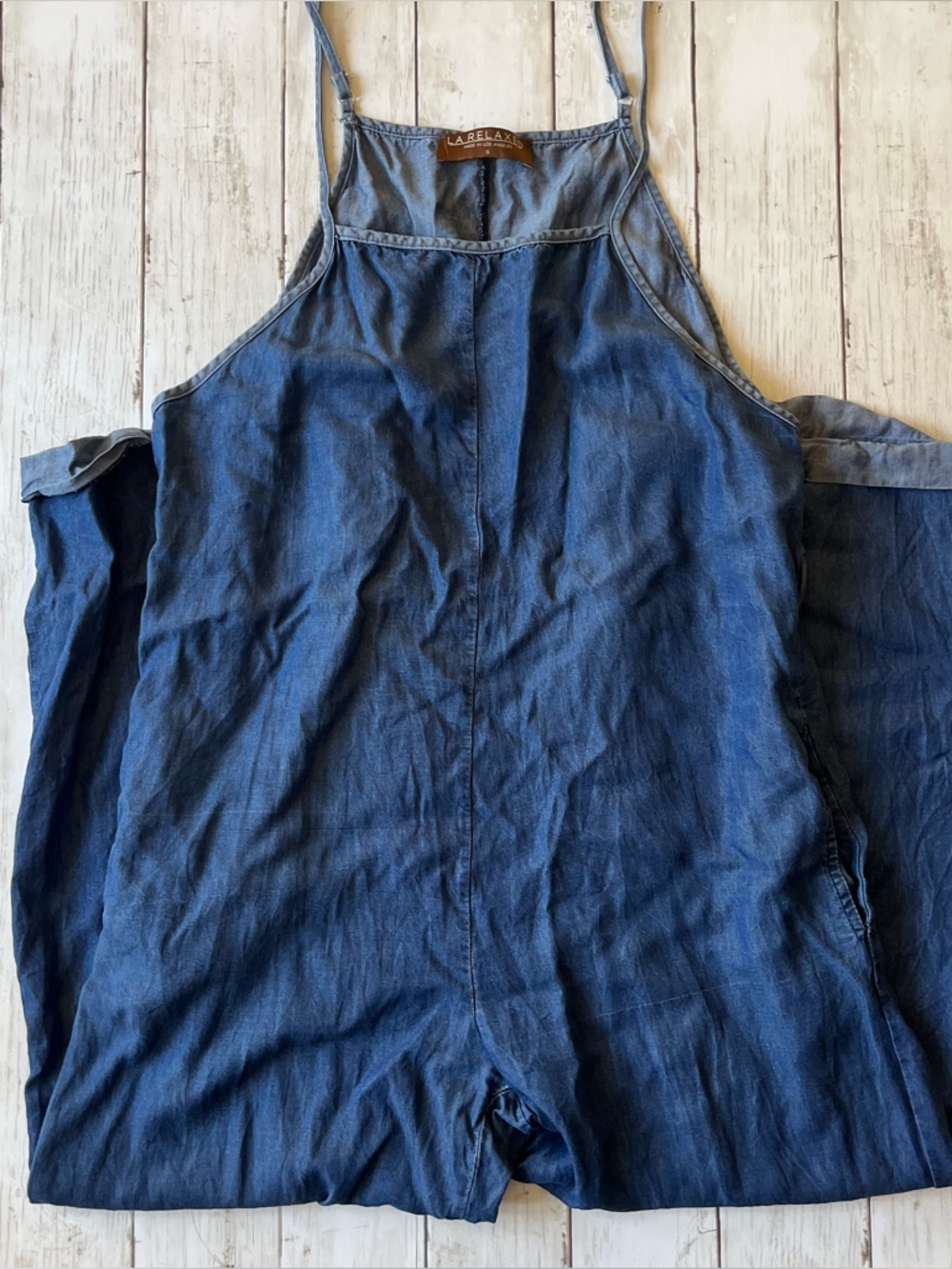 LA Relaxed Agave Lyocell denim overalls Small - Picture 8 of 10